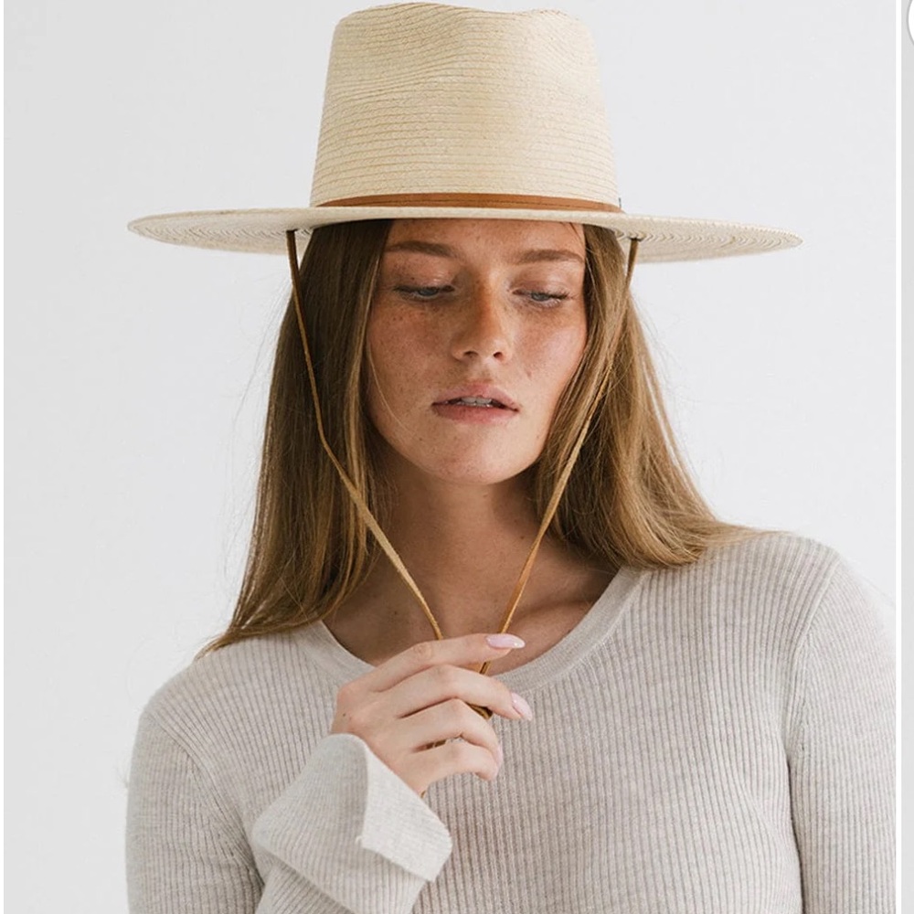 NWT Gigi Pip River Wide Brim Palm Straw Hat